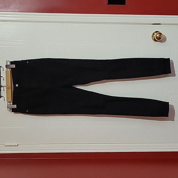 PrettyLittleThing Black Ripped 5 Pocket Skinny Jeans US 2 - Picture 2 of 16